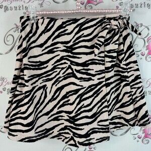 Zara skort shorts skort Black and Cream pink Zebra Print animal print